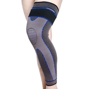 Nylon Knitted Riding Sports Extended Knee Pads, Size: L(Blue Pressurized)