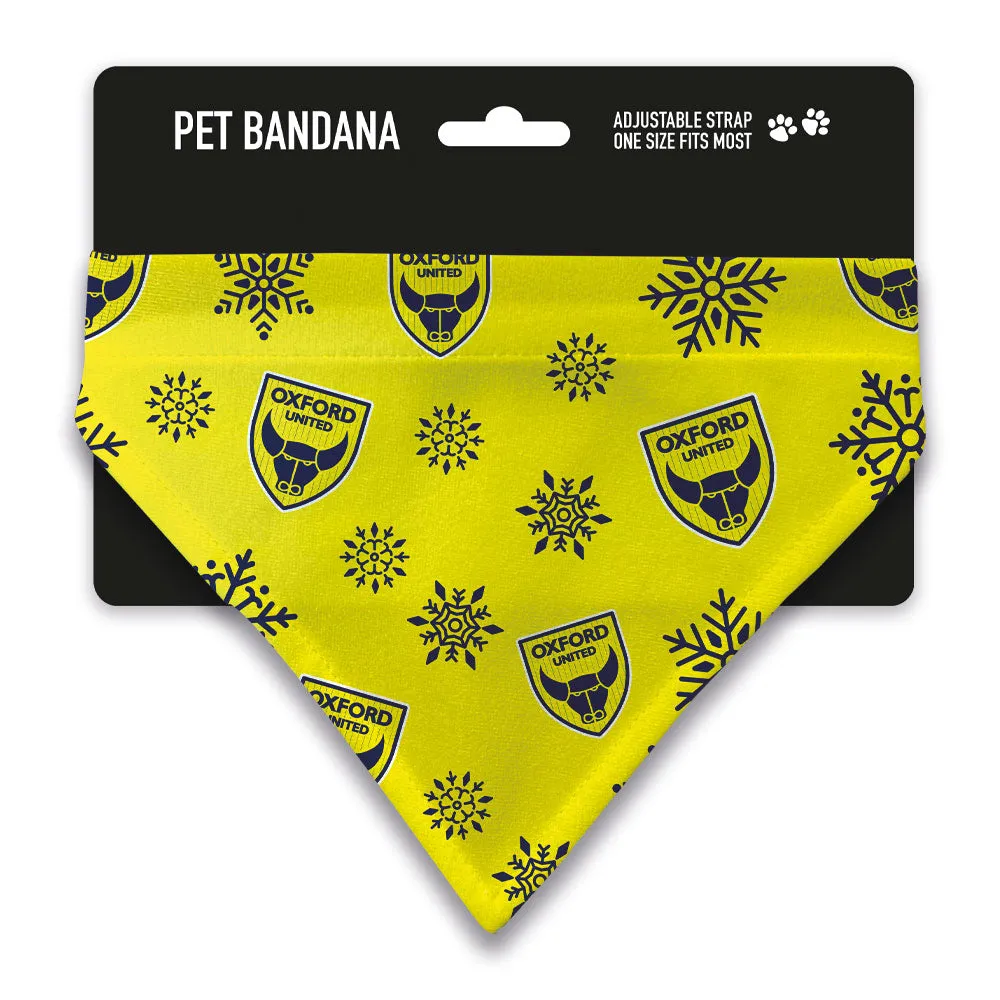 Oxford United Christmas Snow Pet Bandana