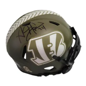 Pacman Jones Signed Cincinnati Bengals Salute to Service Speed Mini Football Helmet (JSA)