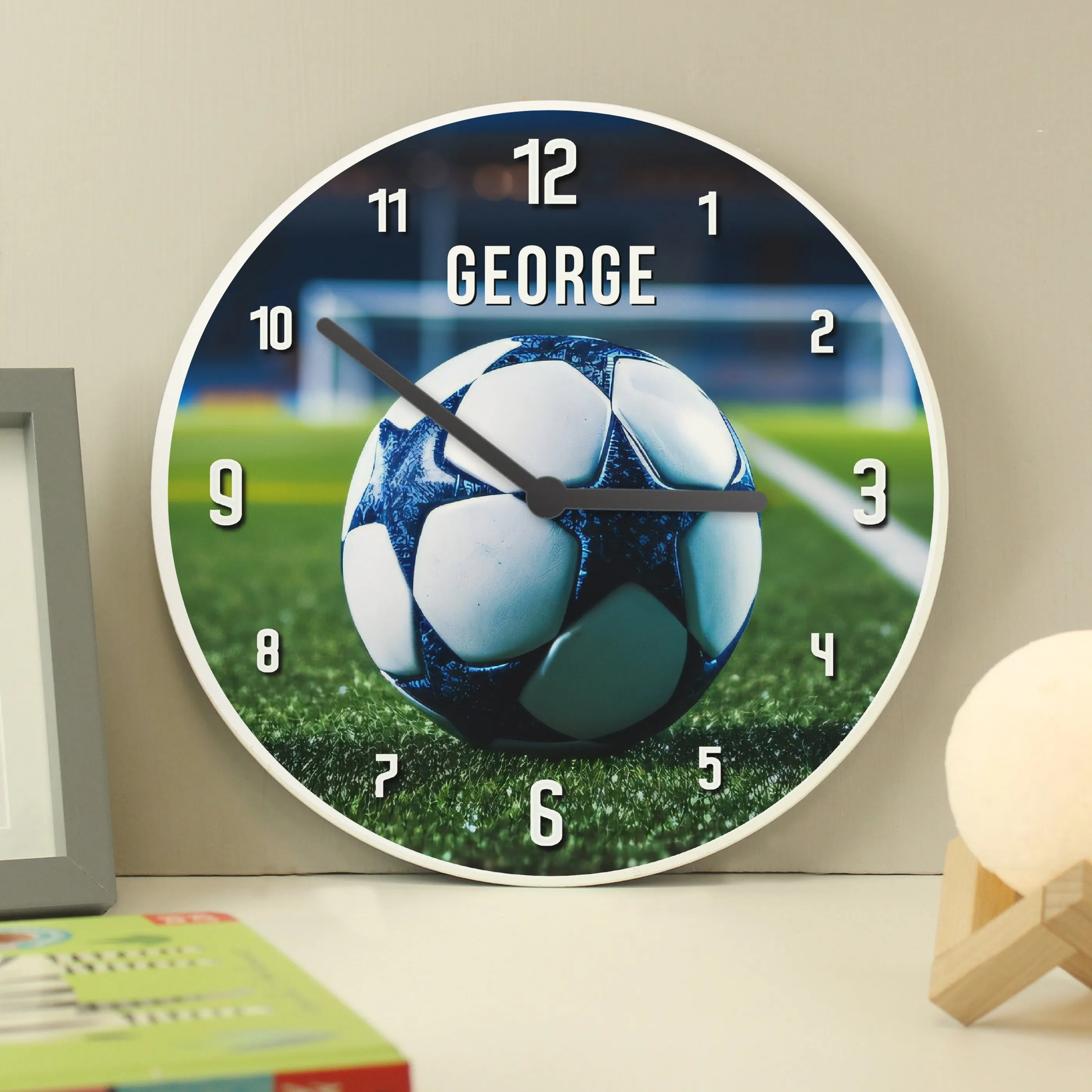 Personalised Football Wooden Childrens Clock