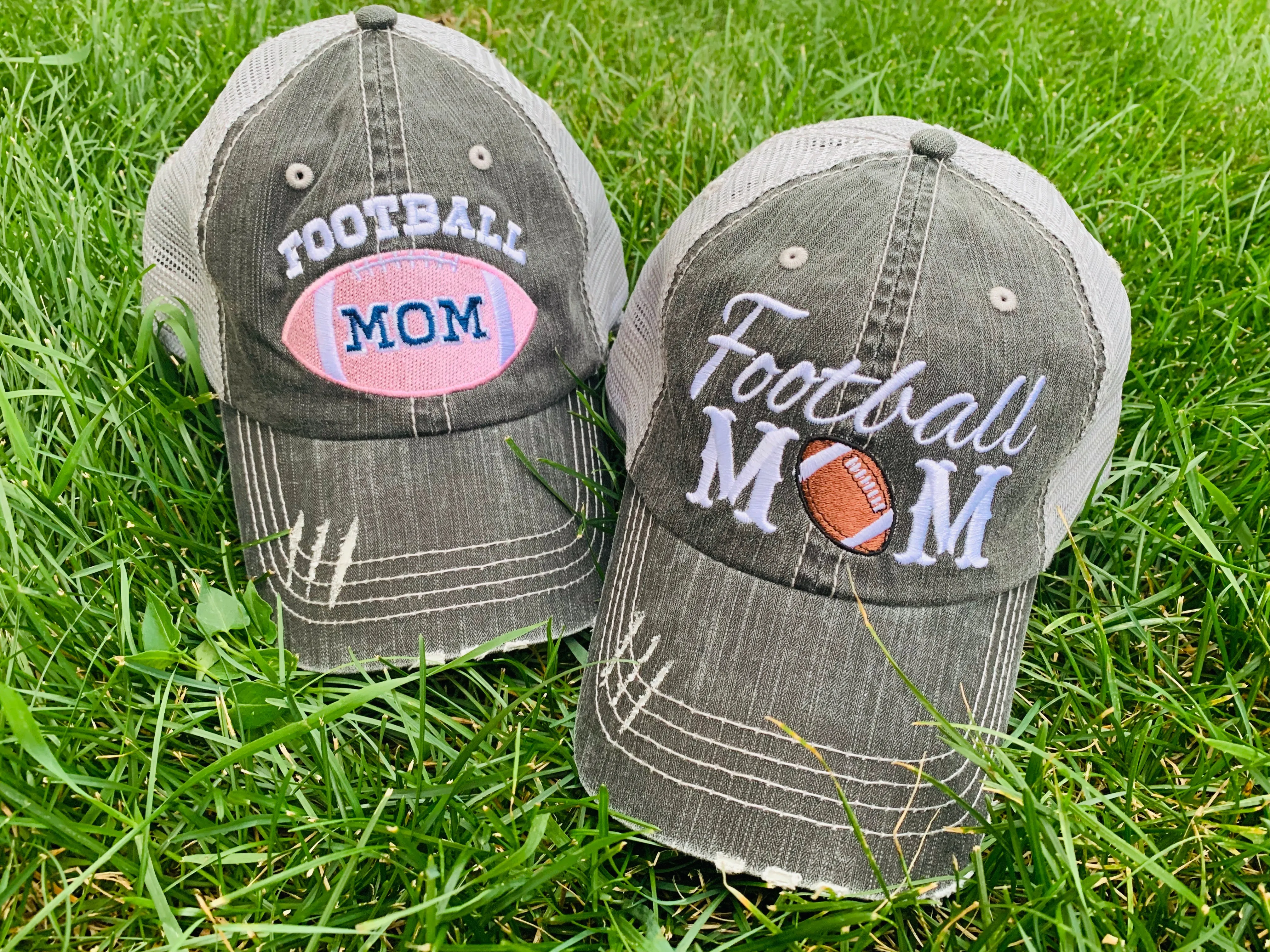 Personalized football hats FOOTBALL Mom hats Embroidered trucker caps Assorted styles