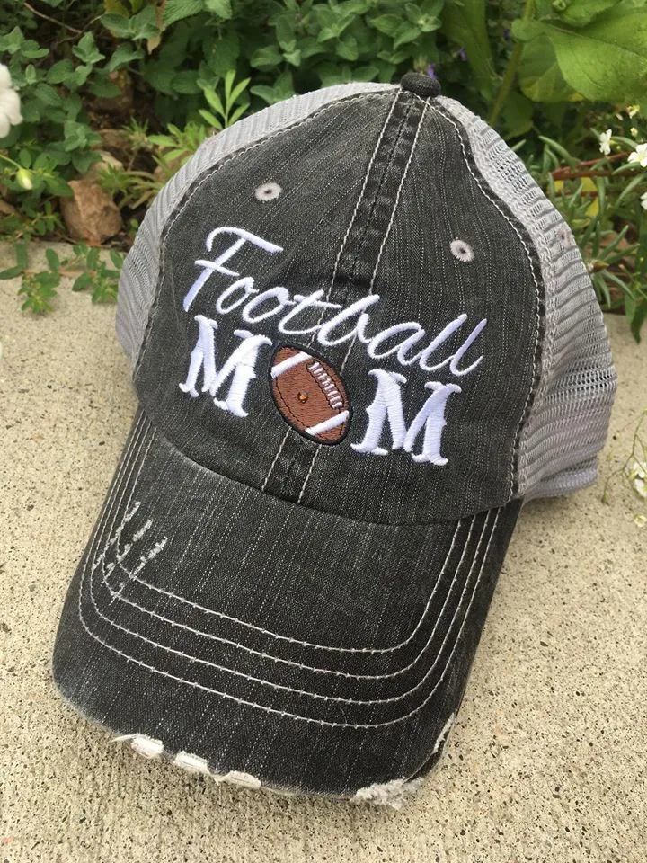 Personalized football hats FOOTBALL Mom hats Embroidered trucker caps Assorted styles