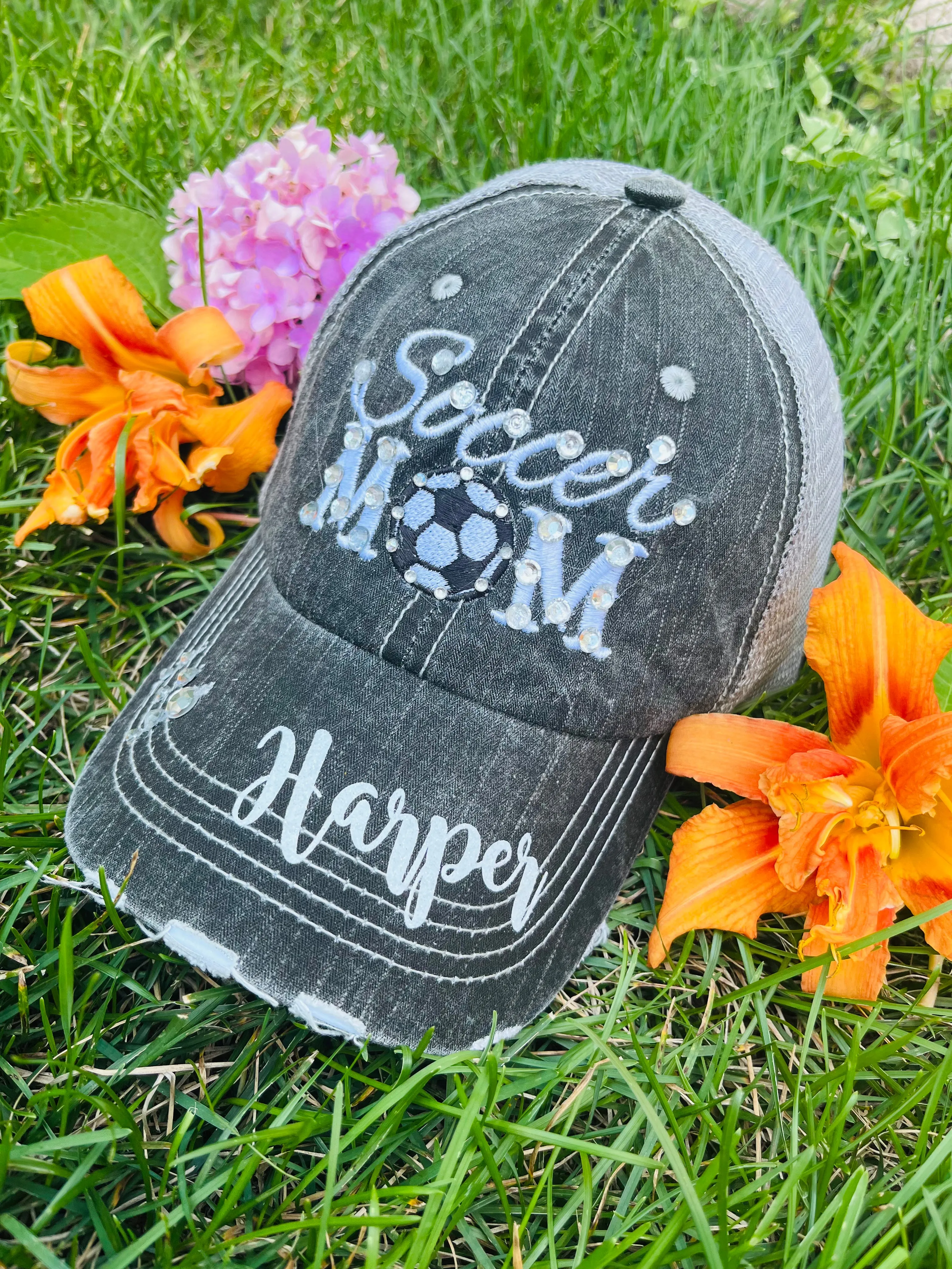 Personalized football hats FOOTBALL Mom hats Embroidered trucker caps Assorted styles