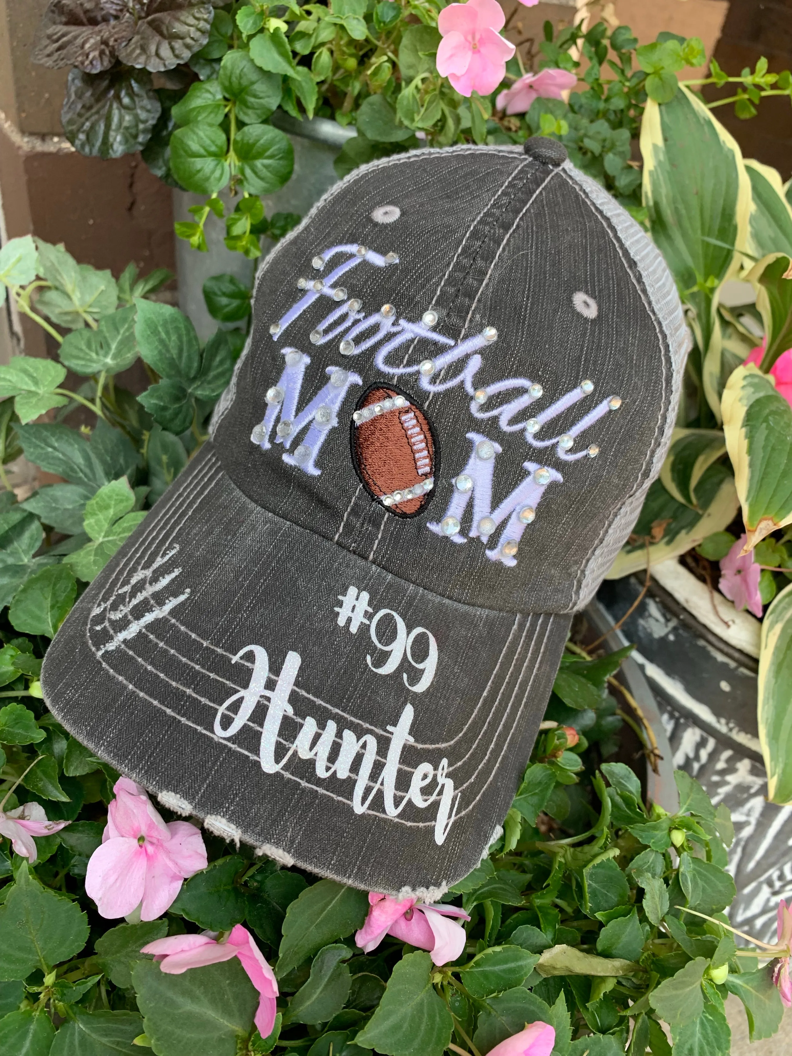 Personalized football hats FOOTBALL Mom hats Embroidered trucker caps Assorted styles