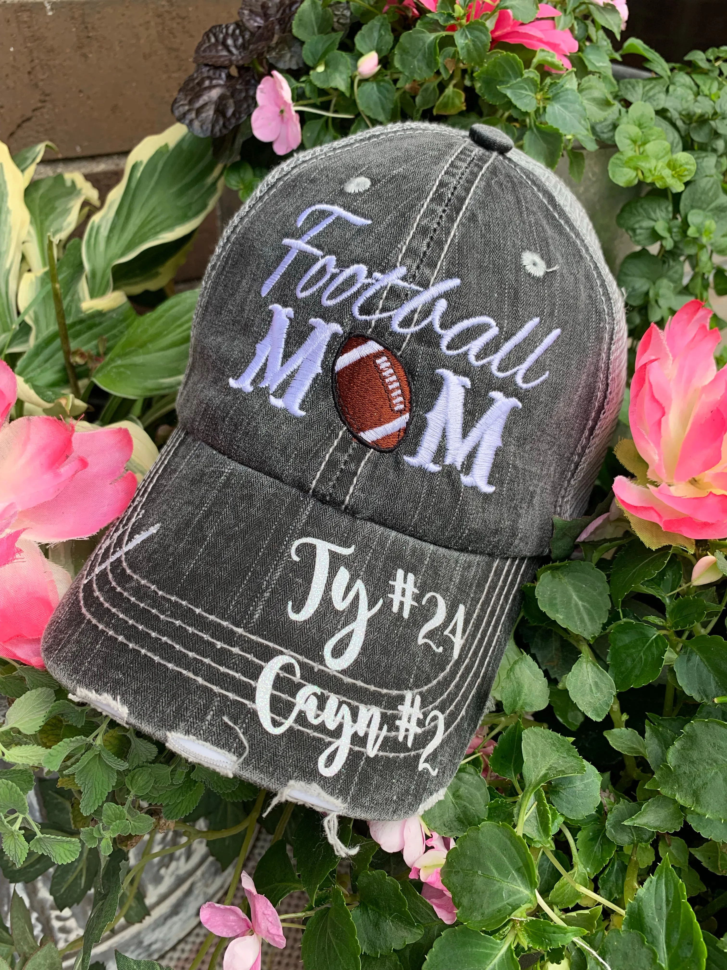 Personalized football hats FOOTBALL Mom hats Embroidered trucker caps Assorted styles