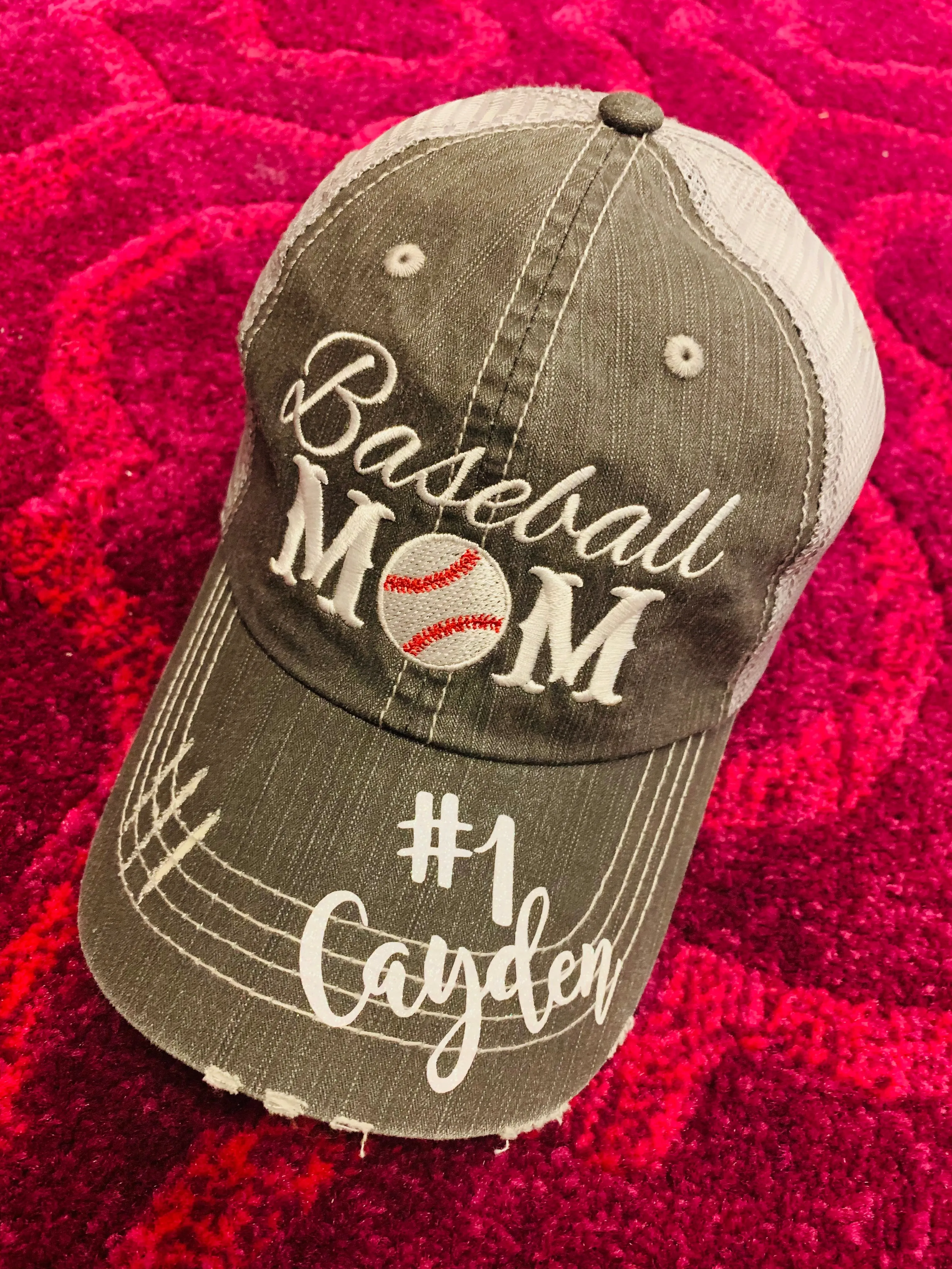 Personalized football hats FOOTBALL Mom hats Embroidered trucker caps Assorted styles