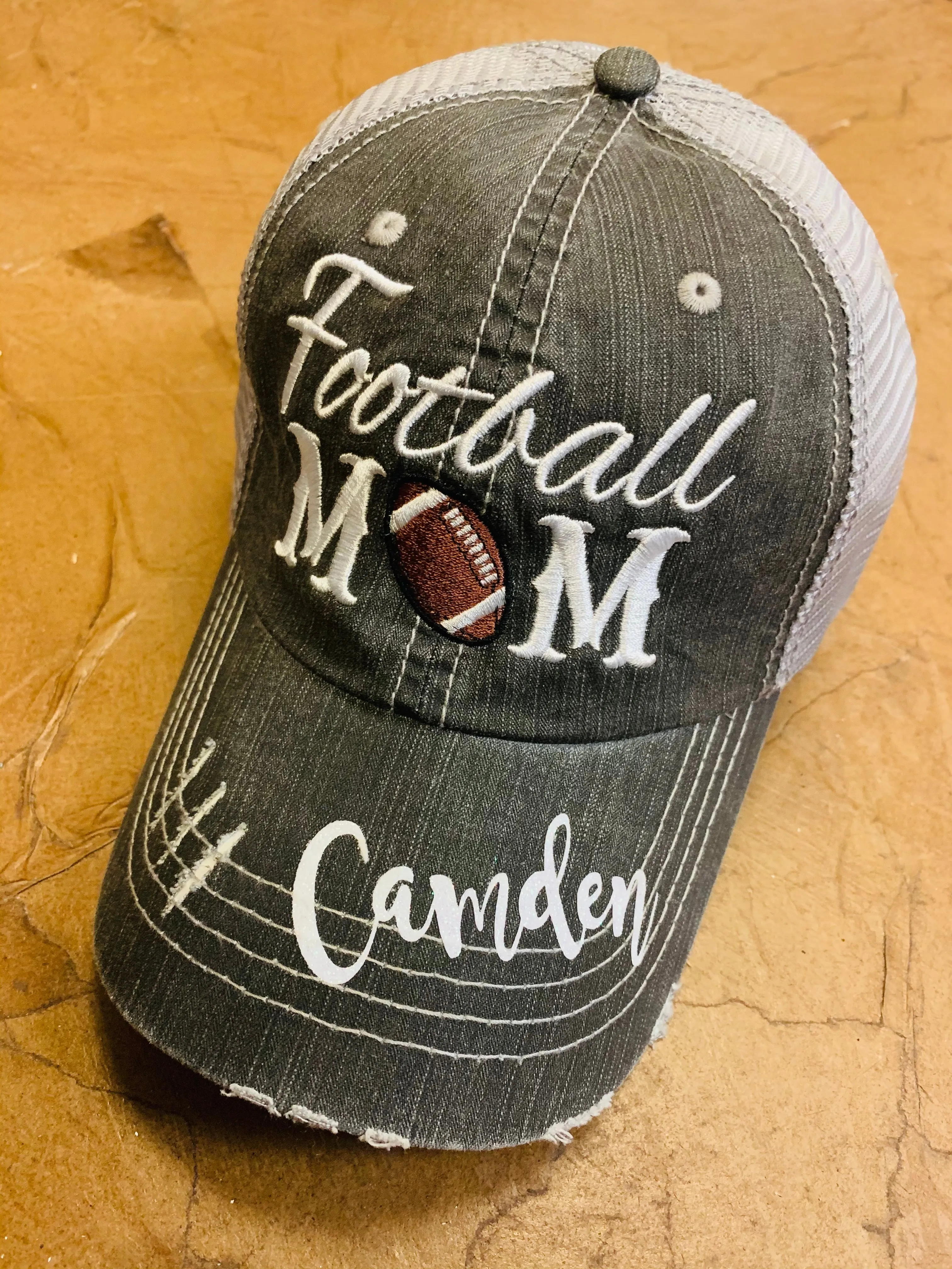 Personalized football hats FOOTBALL Mom hats Embroidered trucker caps Assorted styles