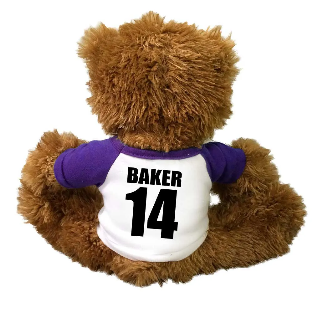 Personalized Football Teddy Bear - 14" Brown Tummy Bear