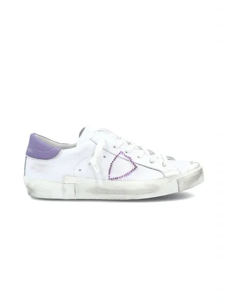 Philippe Model Low Prsx Woman in Blanc Violet - PRLD VB30