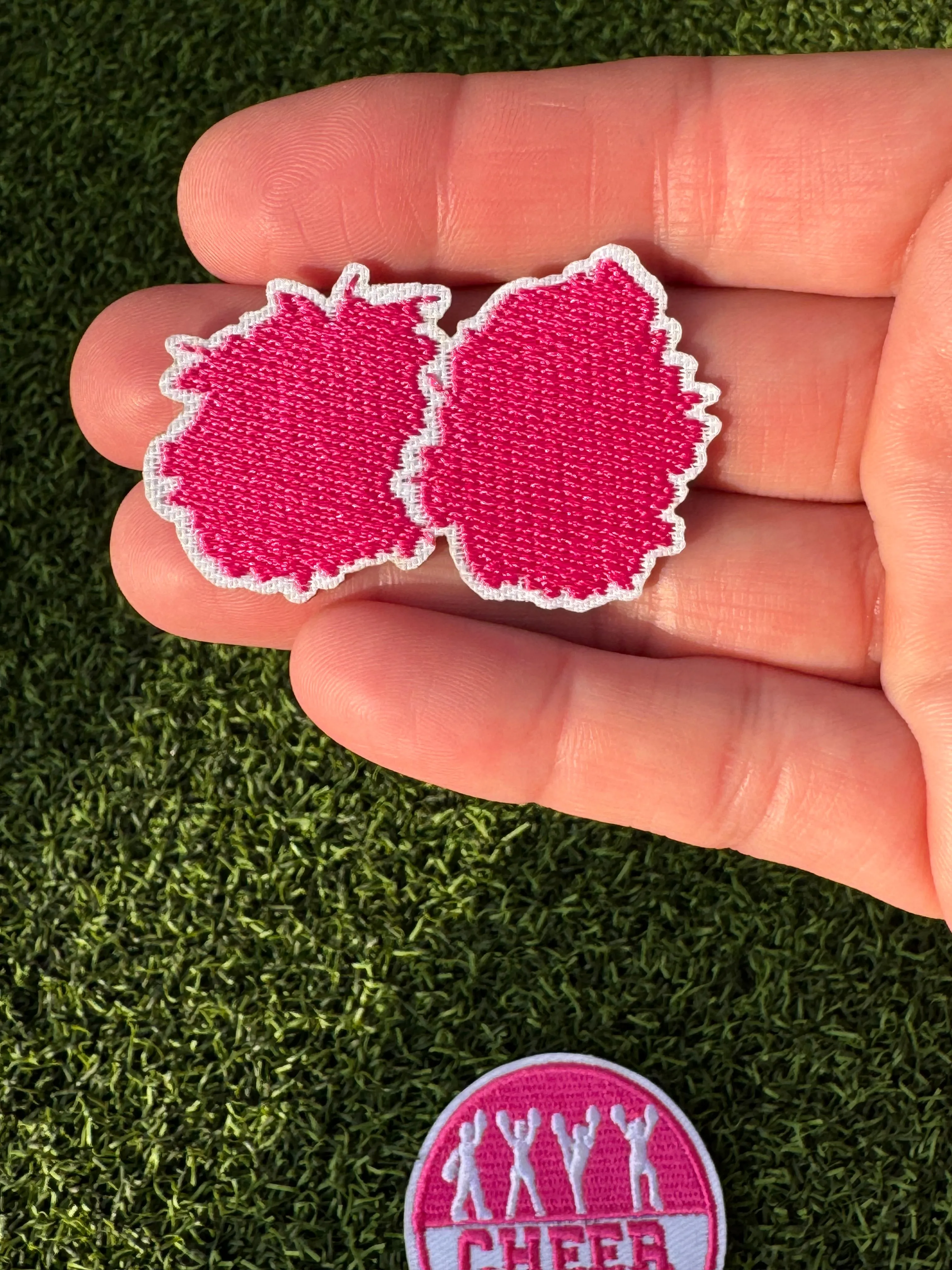 Pink Cheer Iron On Patches