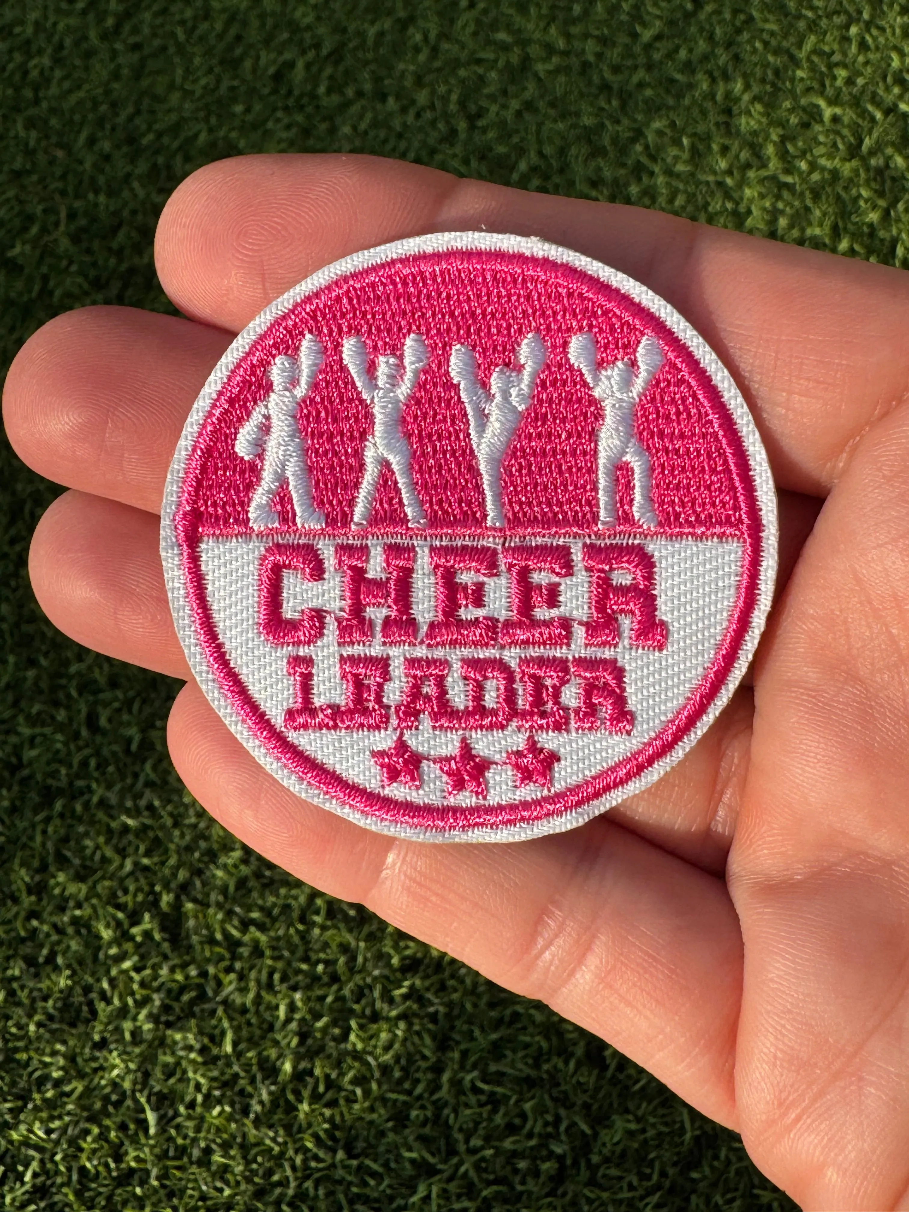 Pink Cheer Iron On Patches