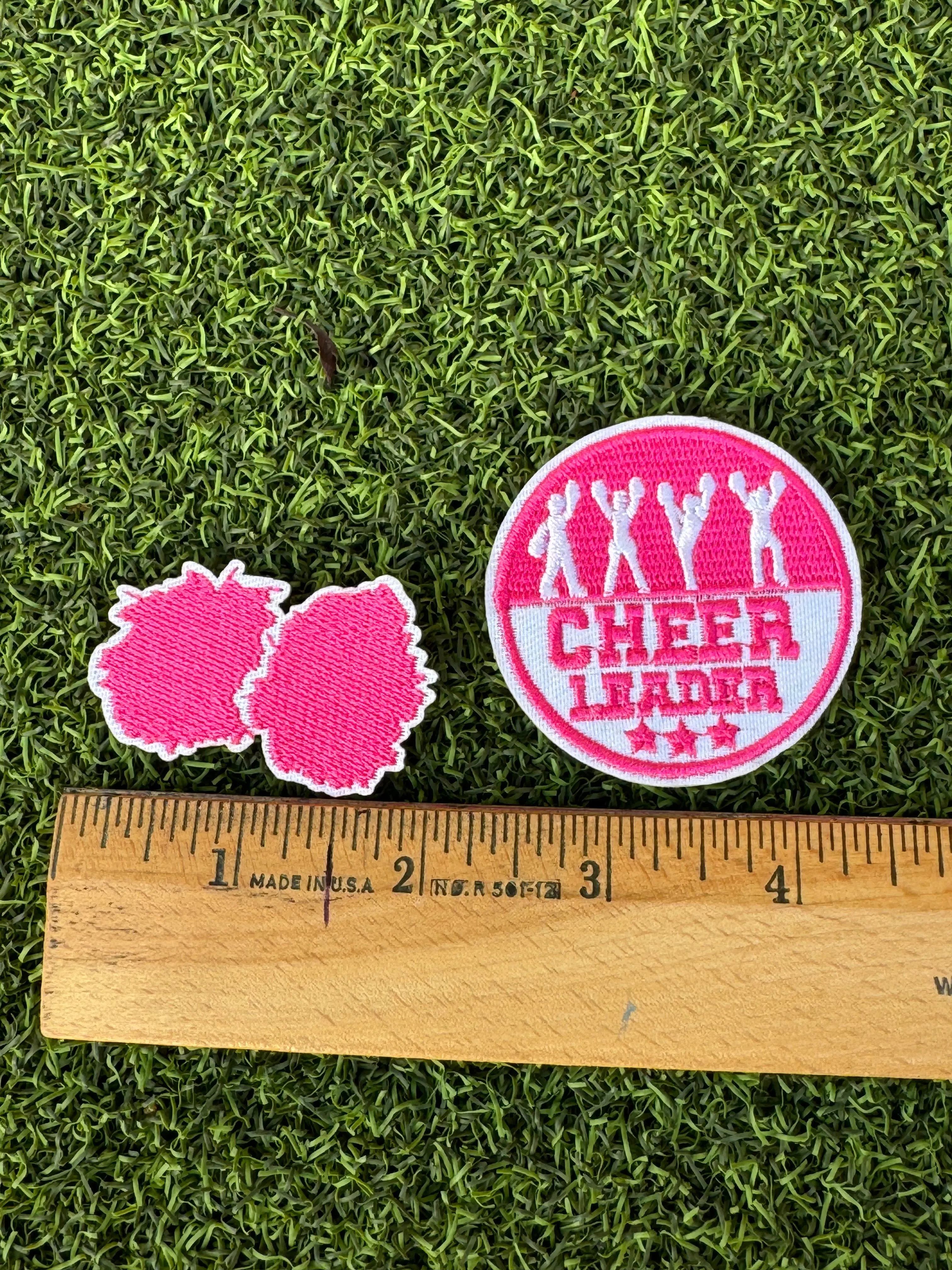 Pink Cheer Iron On Patches