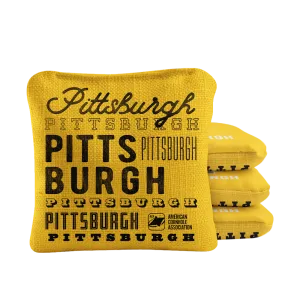 Pittsburgh Football Vintage Gameday Synergy Pro Cornhole Bags