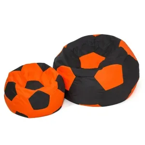 Pouffe GO GIFT Black Orange Oxford Football