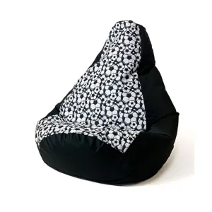 Pouffe GO GIFT White Black 140 x 100 cm Pear