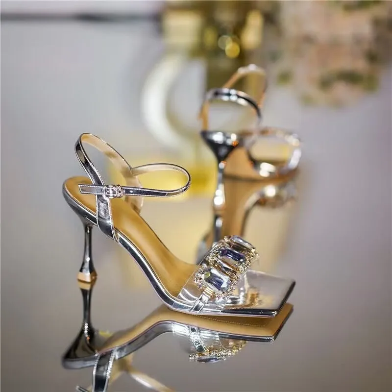 Pre Order:  Rhinestone Shiny Stiletto Sandals