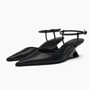 Pre Order:  Slope Heel Buckle Strap Sandals