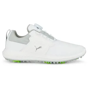 Puma Junior IGNITE PWRCAGE BOA Spiked Shoes - White/Silver