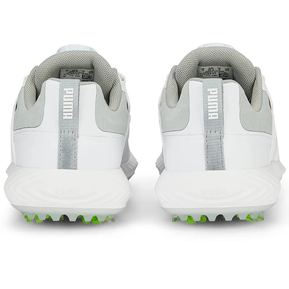 Puma Junior IGNITE PWRCAGE BOA Spiked Shoes - White/Silver