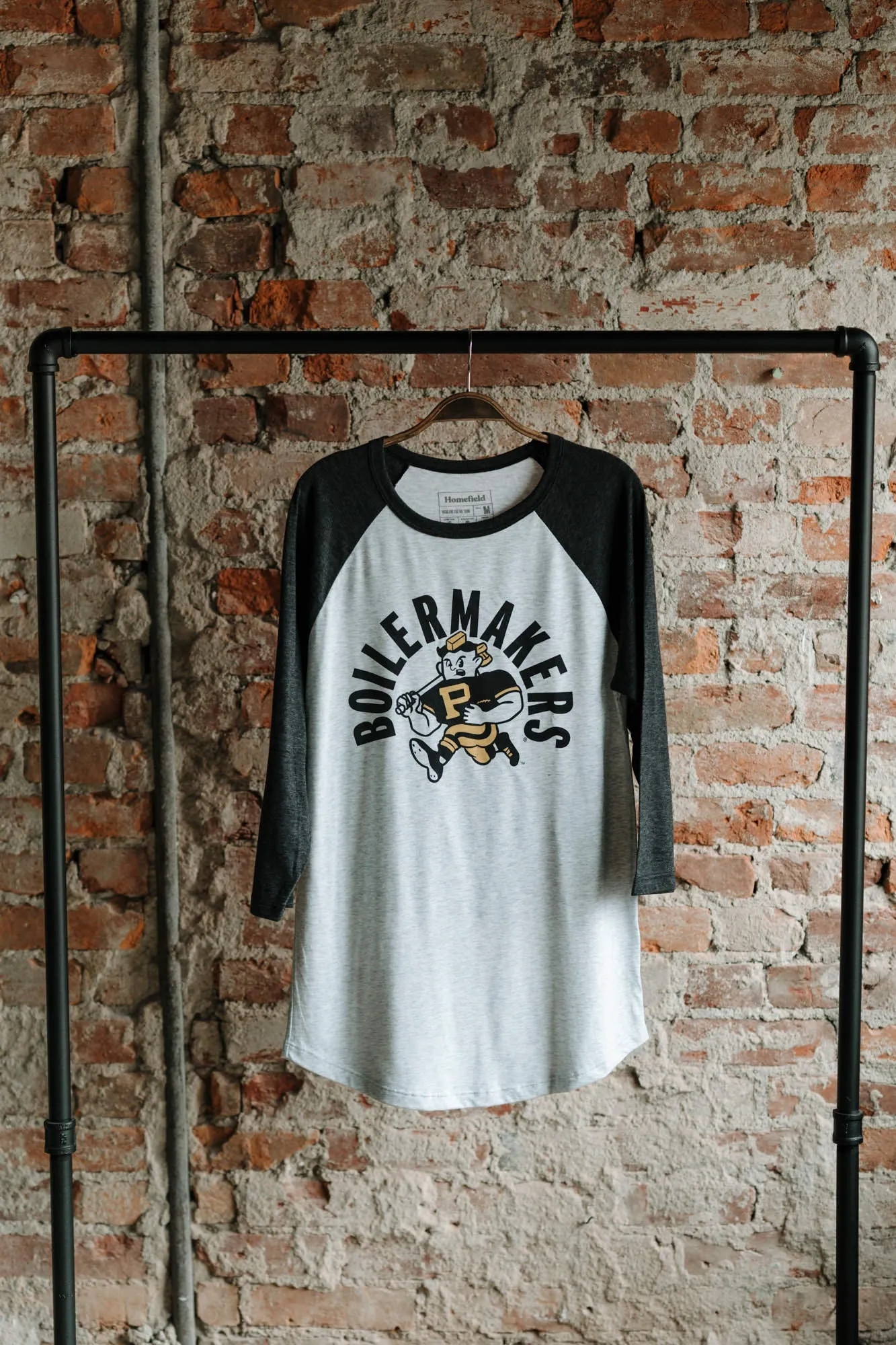 Purdue Football Vintage Baseball Tee