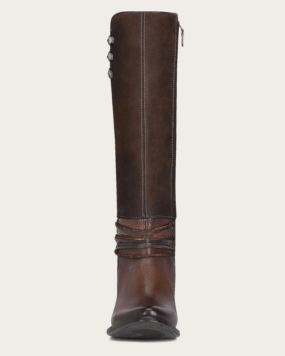 Riding style brown boot