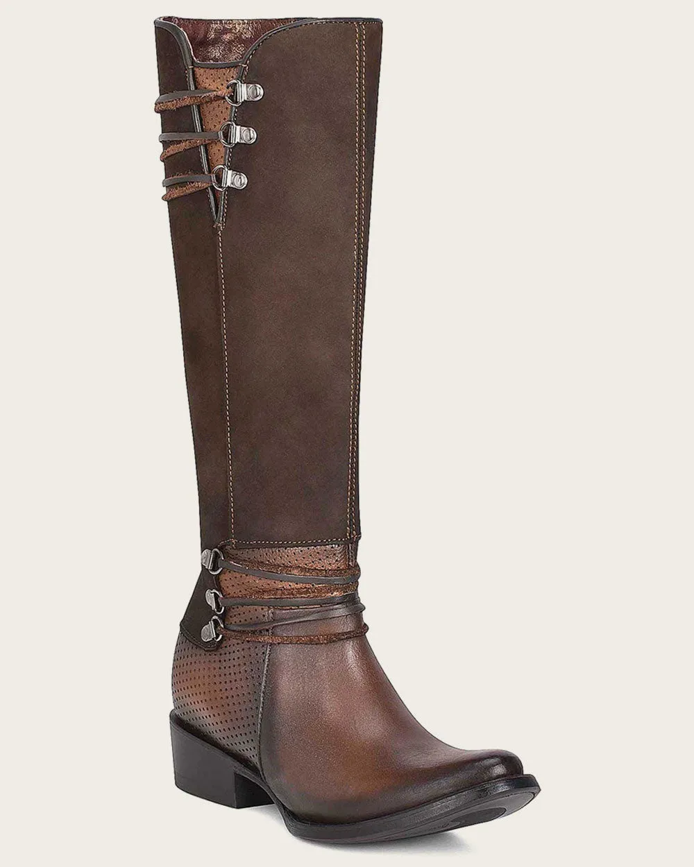 Riding style brown boot