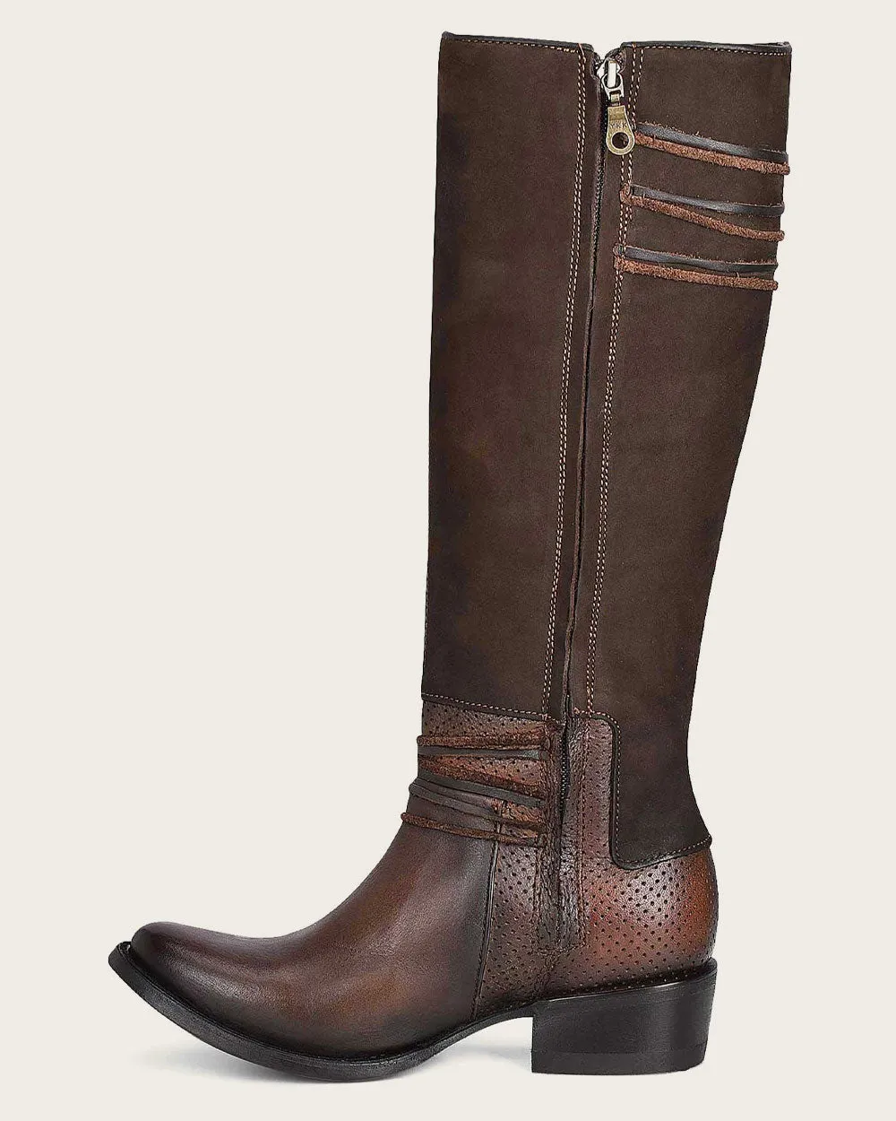 Riding style brown boot