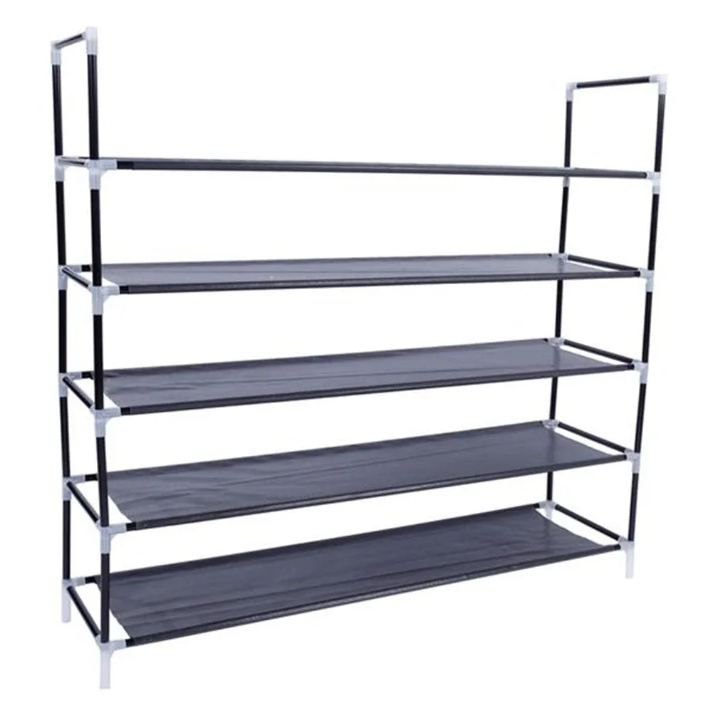 RONSHIN 5-layer Shoe Rack 100cm Super Wide Extra Large Black