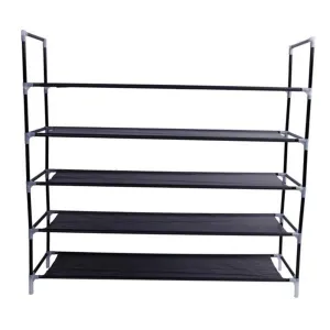 RONSHIN 5-layer Shoe Rack 100cm Super Wide Extra Large Black