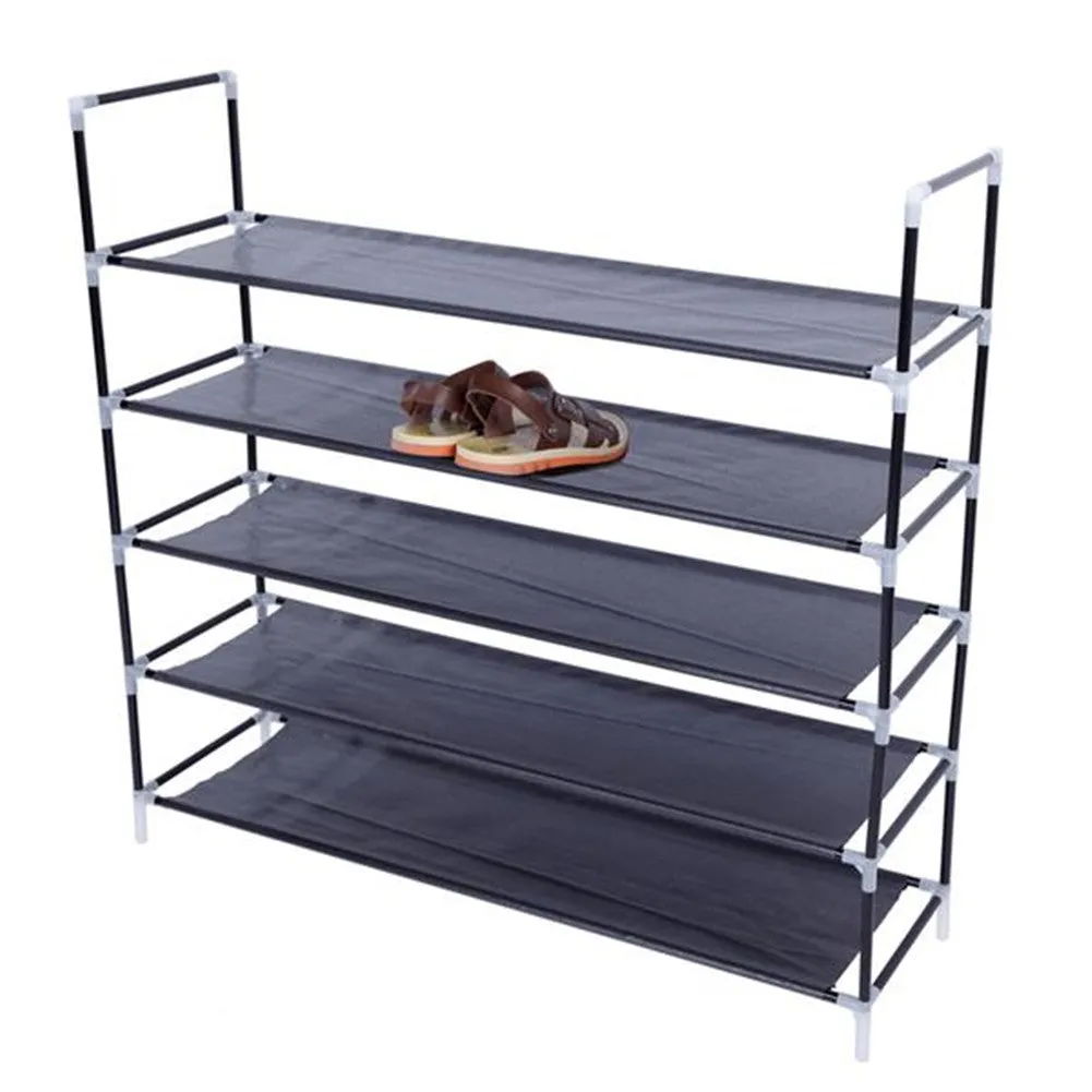 RONSHIN 5-layer Shoe Rack 100cm Super Wide Extra Large Black