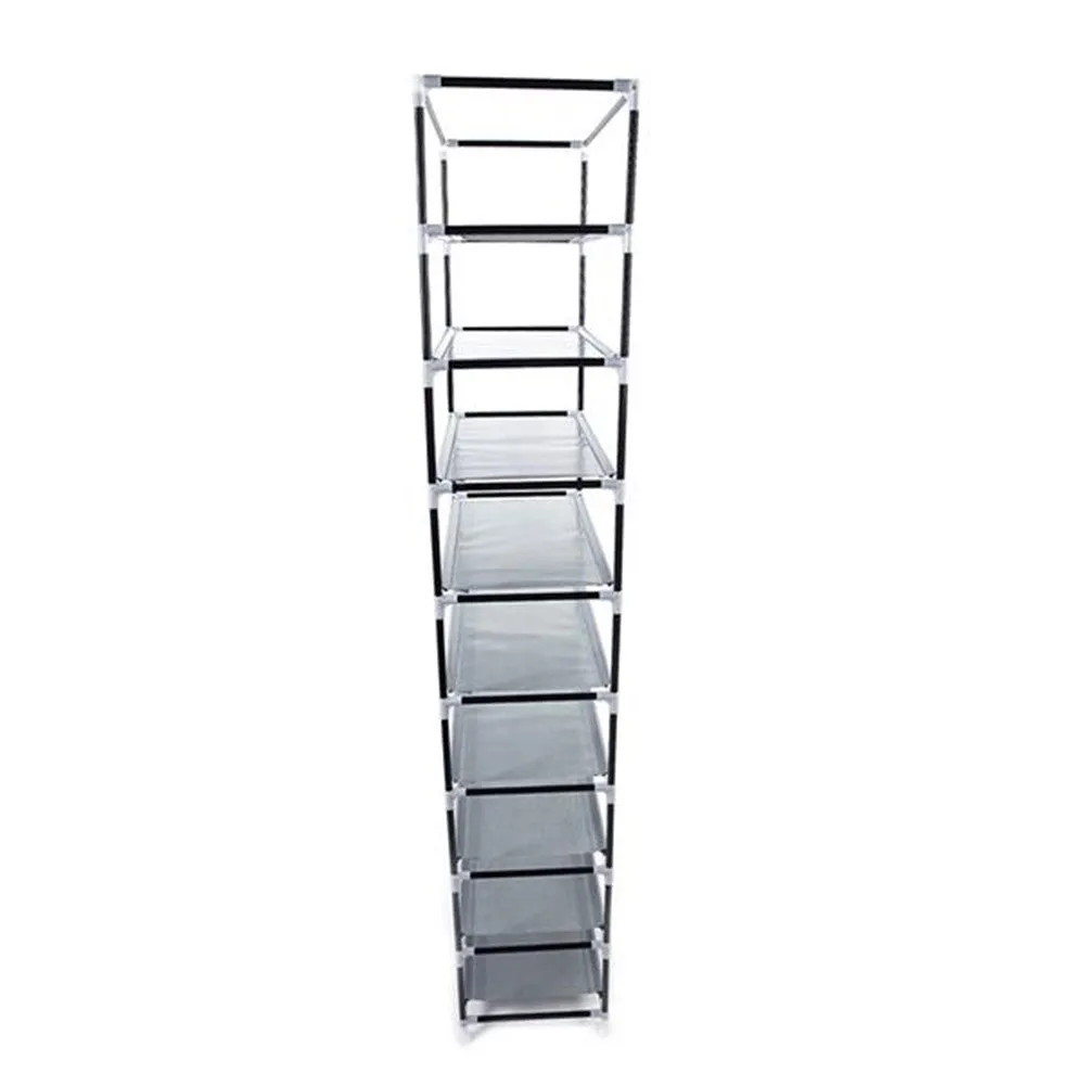 RONSHIN 9 Tiers Shoe Rack Closet Shoe Storage Cabinet Organizer GREY