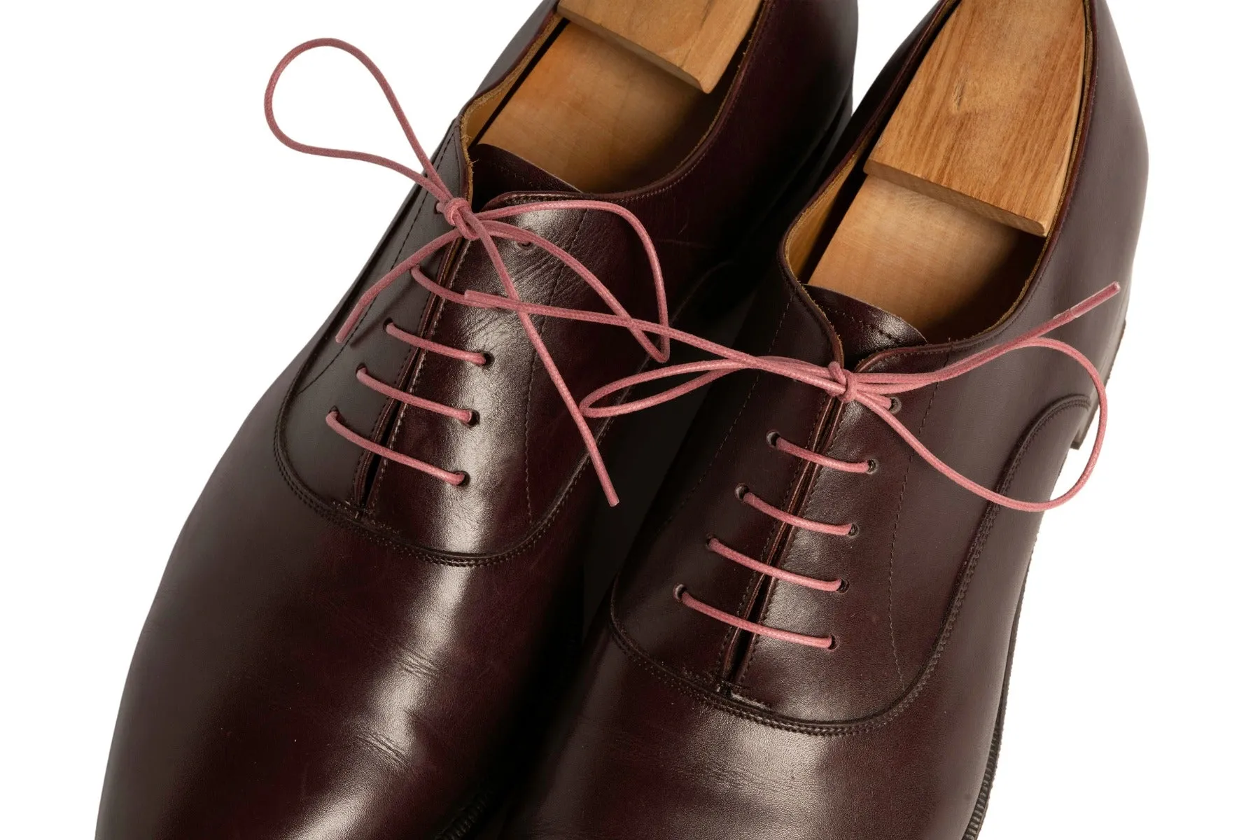 Round Vintage Pink Waxed Cotton Shoelaces