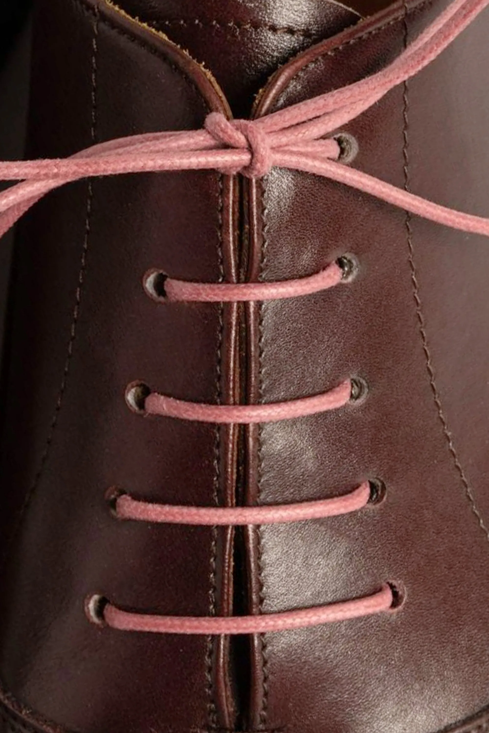 Round Vintage Pink Waxed Cotton Shoelaces