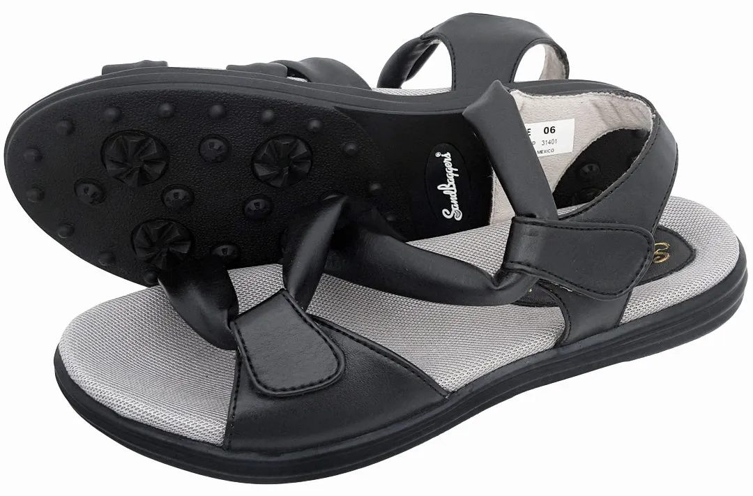 Sandbaggers: Women's Golf Sandals - Grace Black