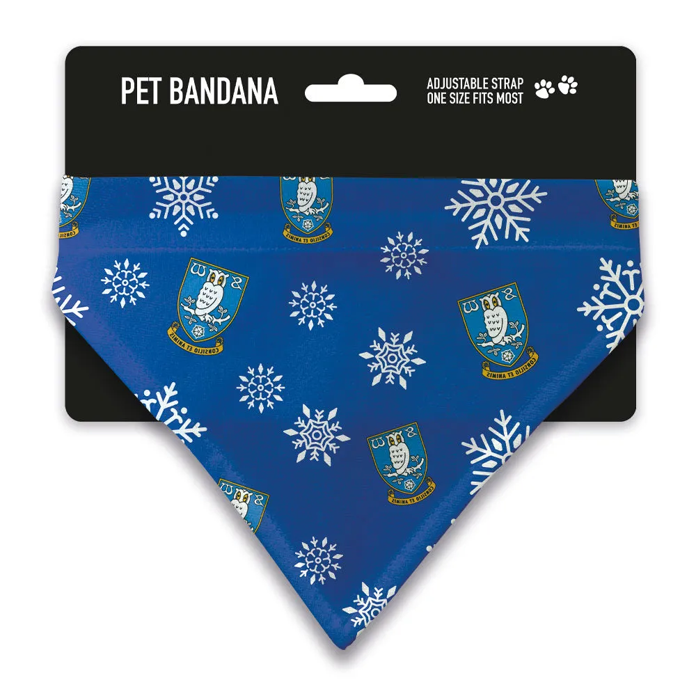 Sheffield Wednesday Christmas Snow Pet Bandana