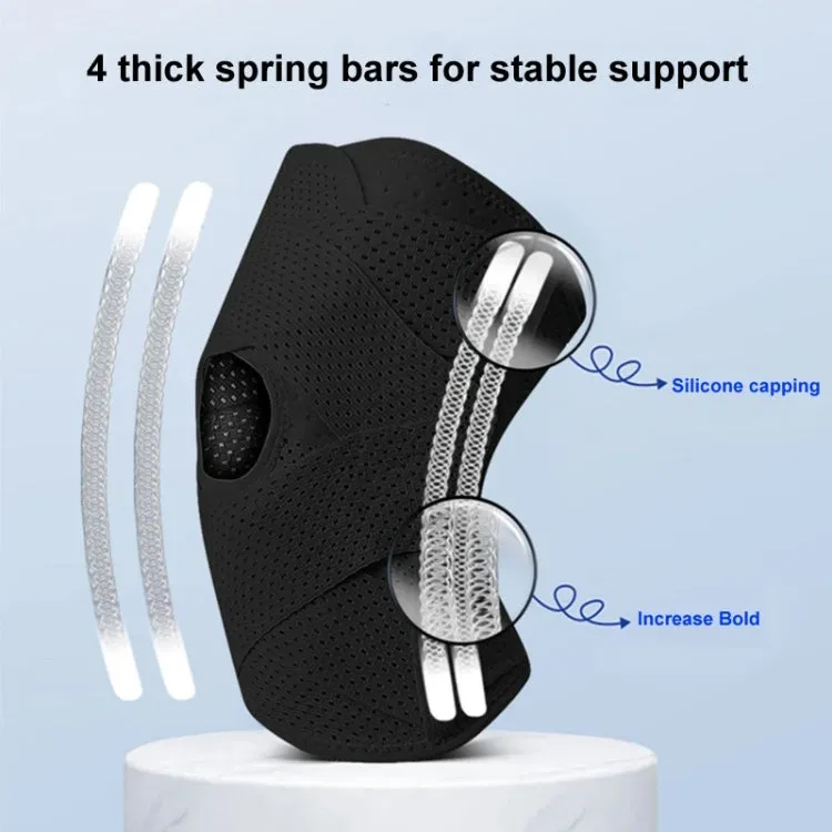 Sixth Generation Breathable Sports Knee Pad Adjustable Outdoor Running Hiking Patella Strap, Size: M(White)