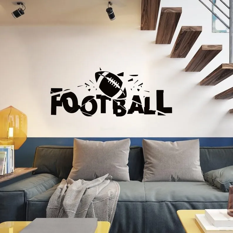 SnappySticker Football Wall Sticker PVC Vinyl Easy to Stick (20 X 55)