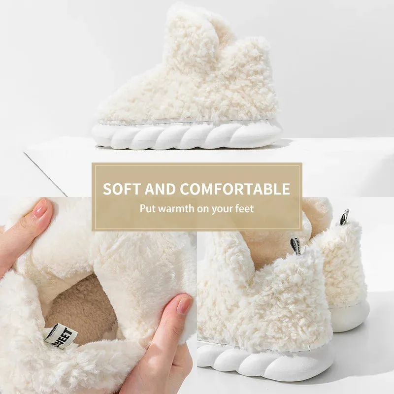 Sohiwoo Cotton slippers for women's autumn and winter home use, new indoor plush bags with warm heels for external wear