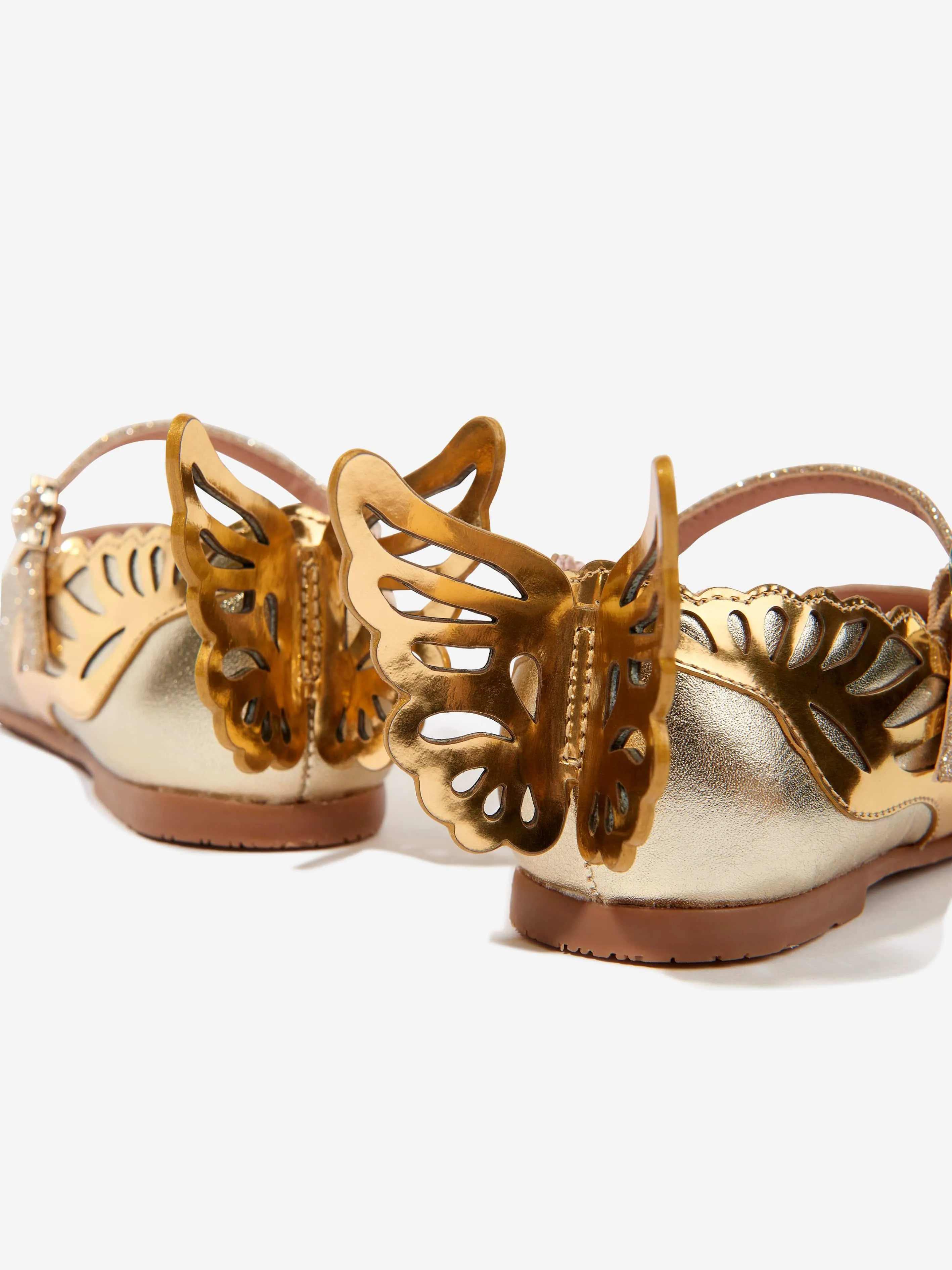 Sophia Webster Girls Leather Heavenly Shoes in Gold