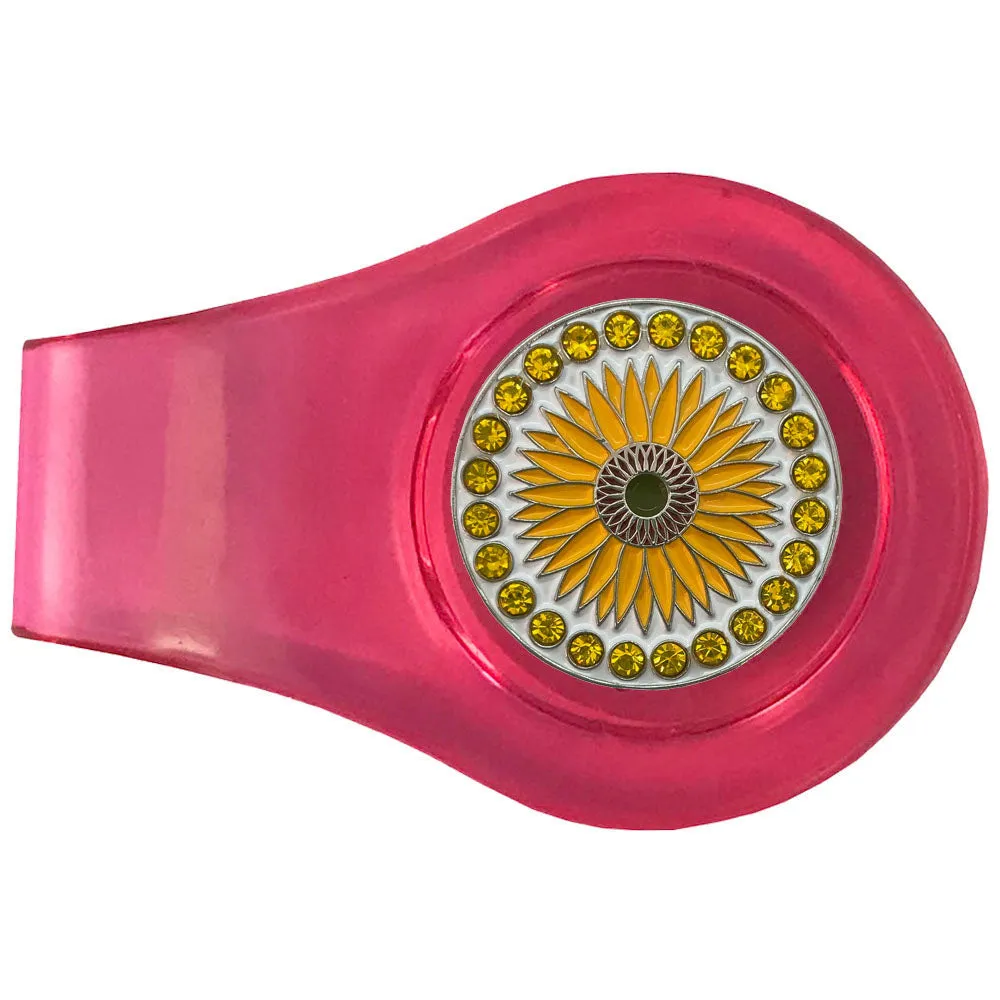 Sunflower Golf Ball Marker With Colored Clip