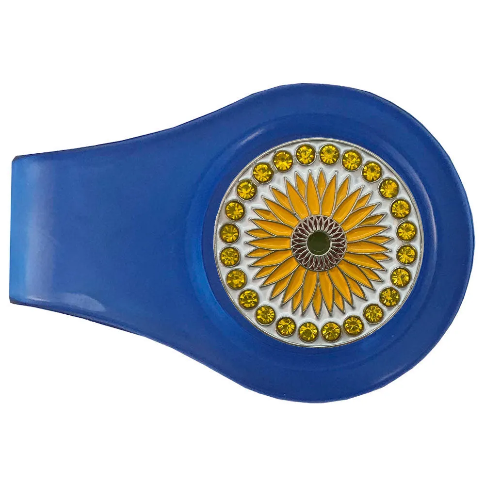 Sunflower Golf Ball Marker With Colored Clip