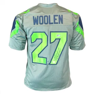 Tariq Woolen Signed Seattle Grey Football Jersey (JSA)