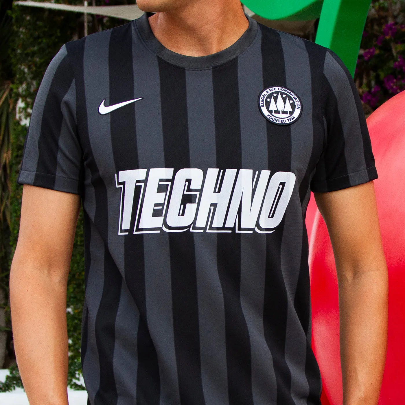 Techno United  FC Striped Division - Jersey - Black Grey