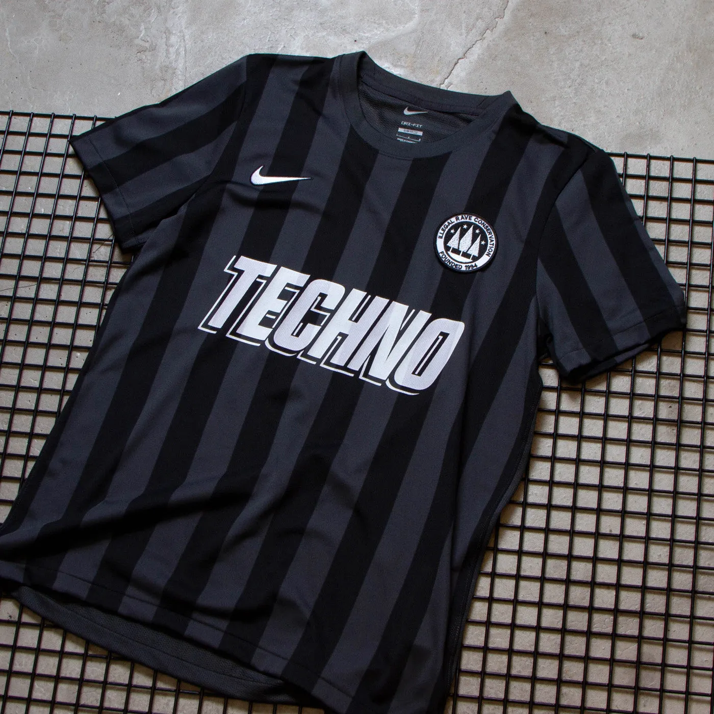 Techno United  FC Striped Division - Jersey - Black Grey