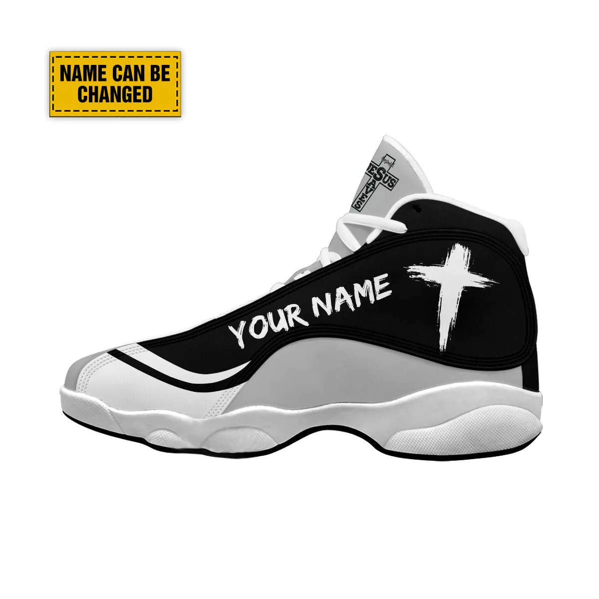 Teesdily | Personalized Jesus Walk By Faith Basketball Shoes, Jesus Cross Mountain Basketball Shoes, Christian Footwear Unisex Basketball Shoes