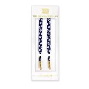 The Shoelace Brand - Blue Floral Shoelaces (120cm)