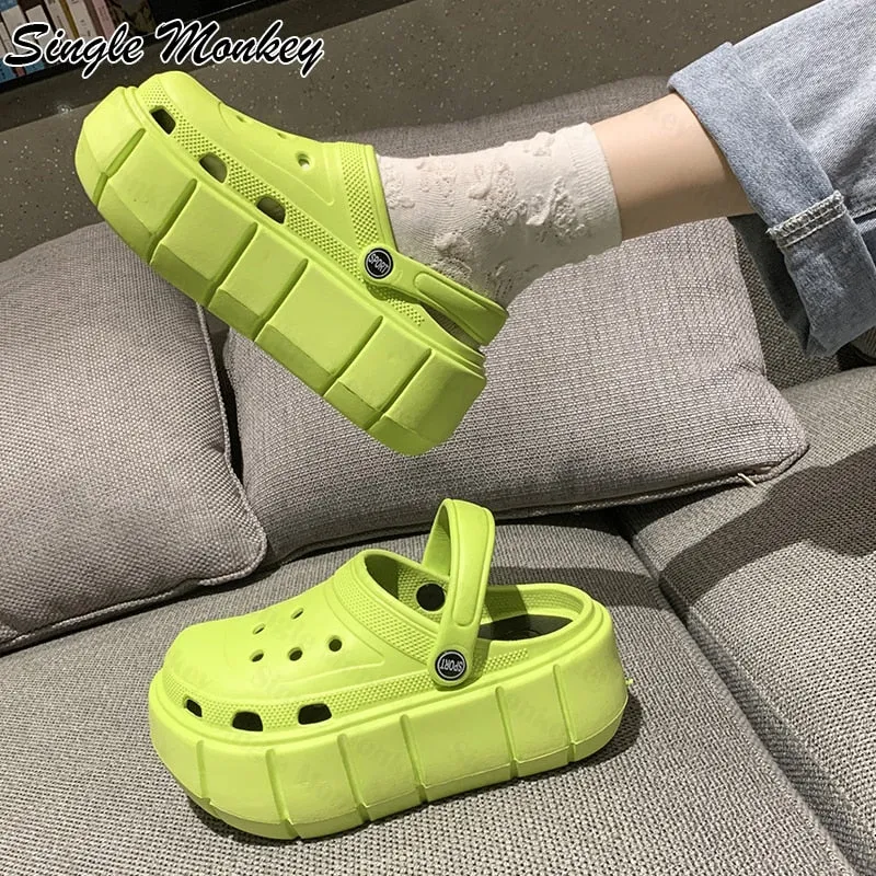 Thick Platform Beach Slippers Summer Indoor Bathroom Non-slip Women Slippers Home Women Sandals 2022 Fashion Cozy Lady Slides