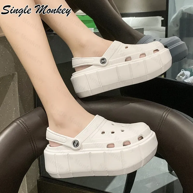 Thick Platform Beach Slippers Summer Indoor Bathroom Non-slip Women Slippers Home Women Sandals 2022 Fashion Cozy Lady Slides