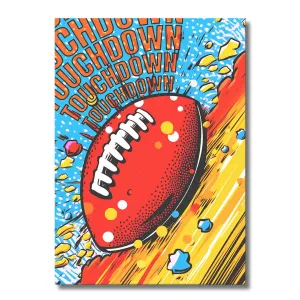 Touchdown Pop Art Yellow - Metal Wall Art