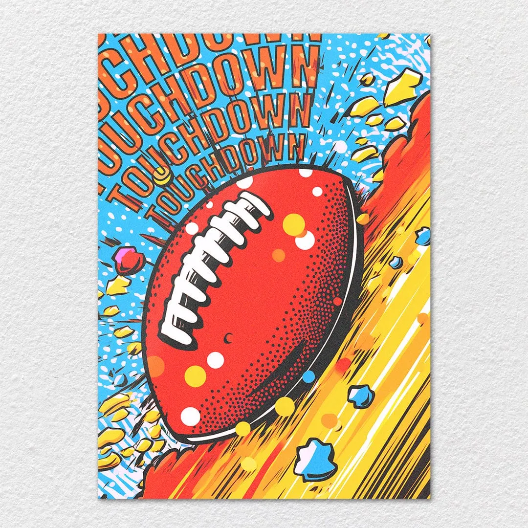 Touchdown Pop Art Yellow - Metal Wall Art